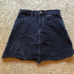 navy blue brandy melville juliette corduroy skirt